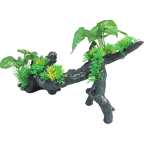 Boon Aqua Deco ornament polyresin boomstronk met planten, 42 cm