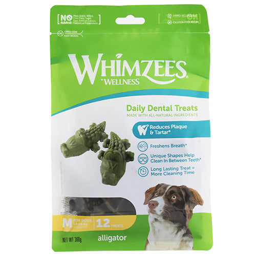 Whimzees alligator krokodil assorti in zak