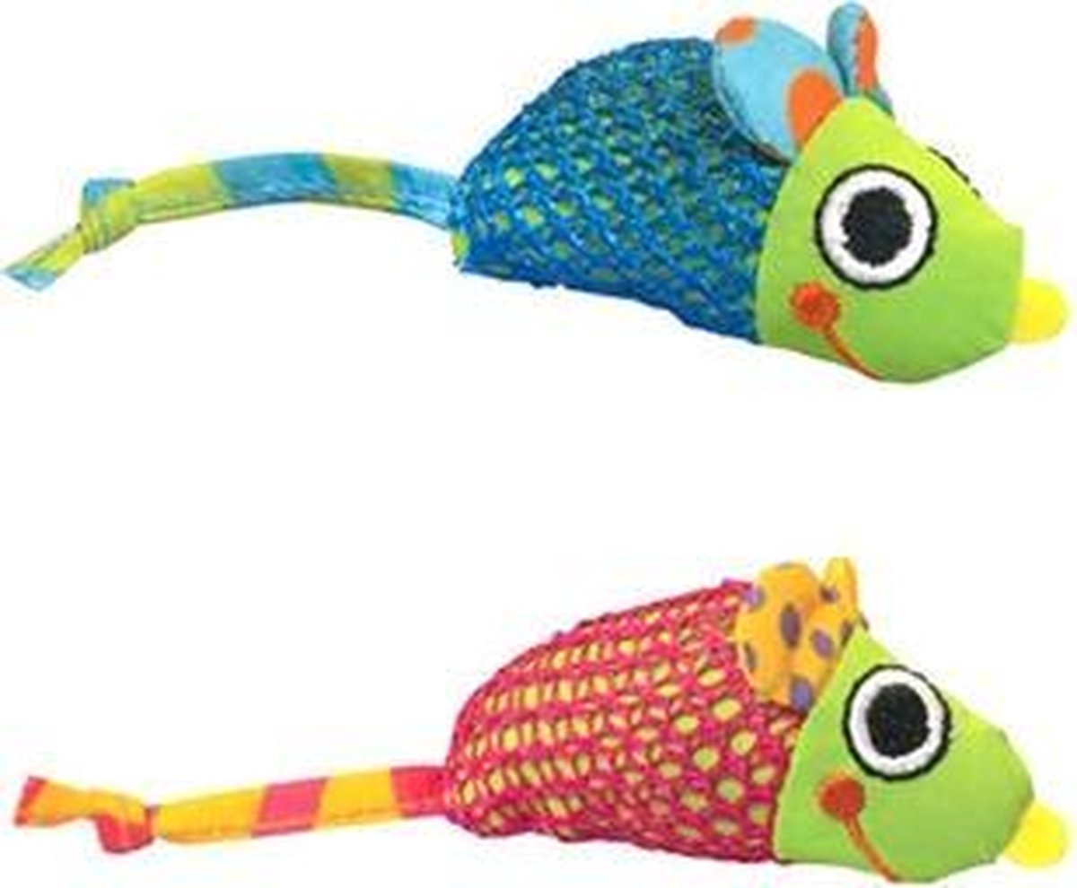 Katzenminze-Kaumäuse, 2 süße Mäuse, 11 cm