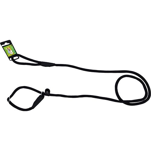 De Boon Slipriem - Nylon Retrieverlijn Met Dubbele Stop - Kleur: Zwart - ø1 cm x 200 cm