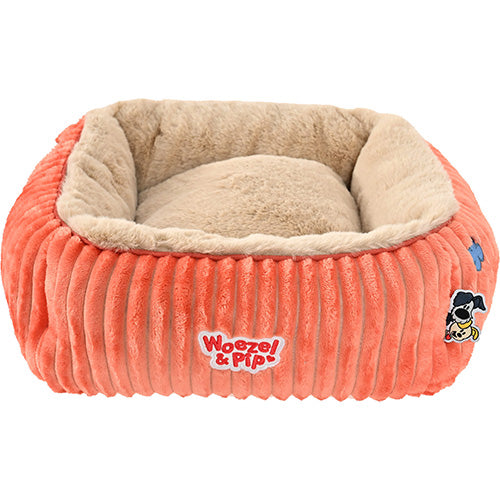 Woezel & Pip Hunde-/Katzenkorb aus Cord, quadratisches Sofa – Farben: Rosa, Blau, Grün und Gelb – Erhältlich in 3 Größen