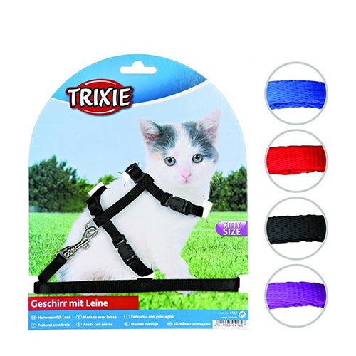 Trixie Tuig Voor Kat Met Riem - Dierentuigje - Assorti - 19-31 cm / 1,20 m x 8 mm