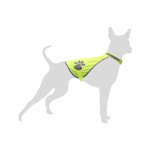 Karlie/ Flamingo Honden Veiligheidsvest - Fluo Geel - Lengte Jasje: 43 cm - Nekomtrek: 50-55cm - Buikomtrek: 70-75 cm