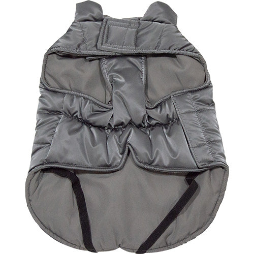 Jack and Vanilla Hundemantel Puffer Grau – Warm, Waschbar & Mit Reißverschluss für Geschirr – Erhältlich in 6 Größen