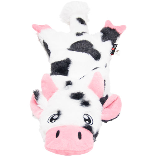 Jack and Vanilla Flatties Hundeplüschtier – Kuh mit Quietscher – erhältlich in 3 Größen