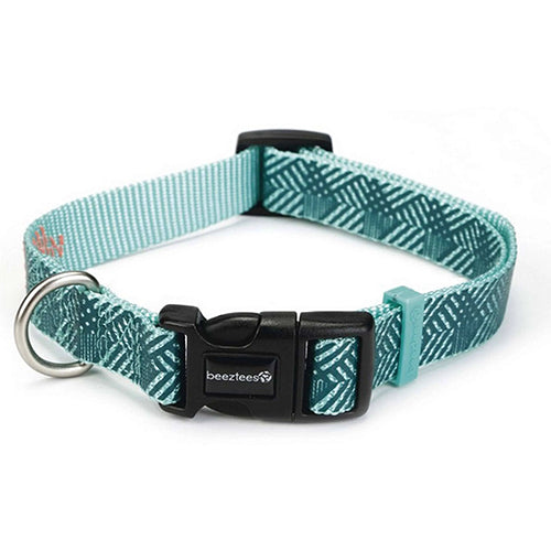 Beeztees Geo Nylon Hundehalsband - Grün - Halsumfang: 20-30 cm