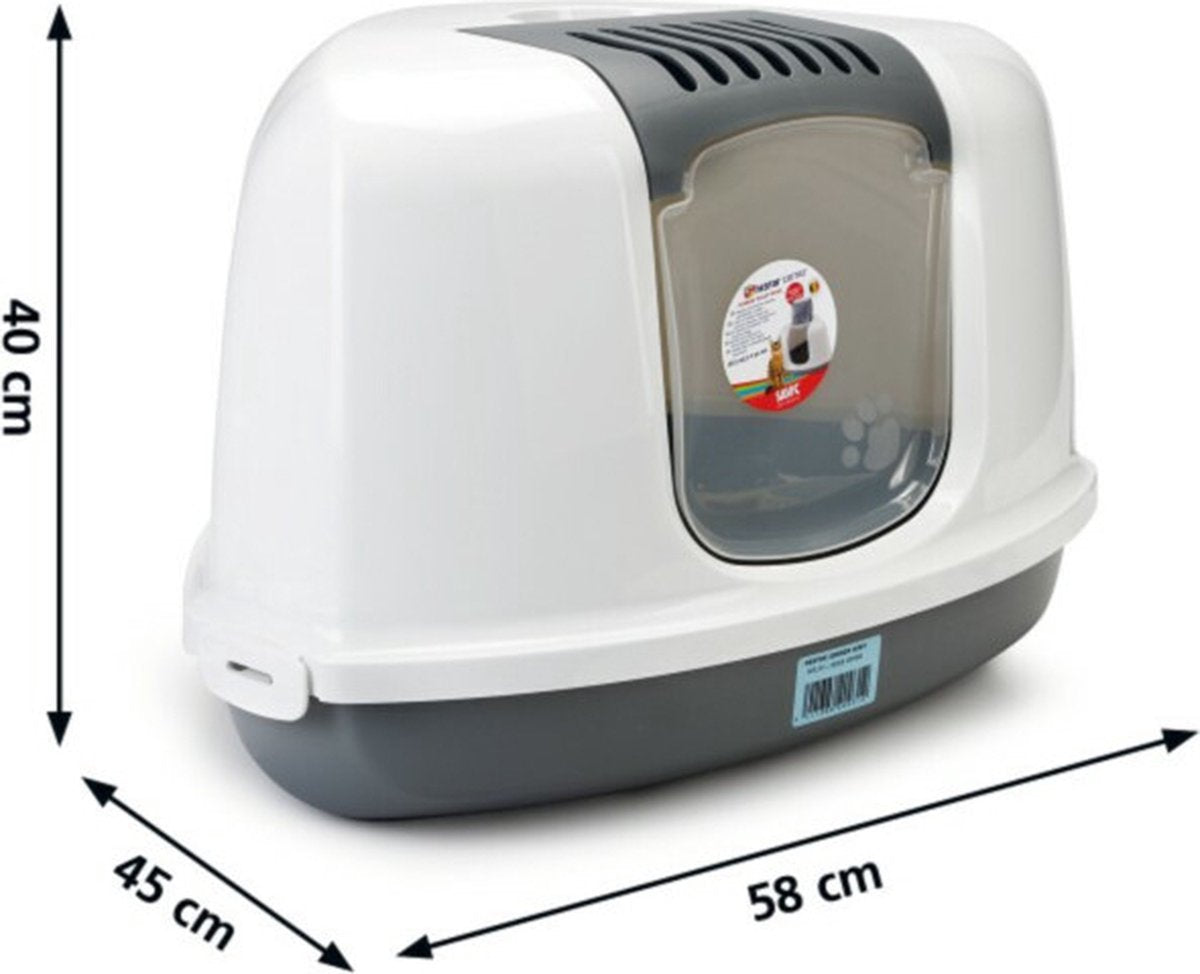 Savic kattenbak Nestor Corner Grijs/Wit 58 x 45 x 40 cm