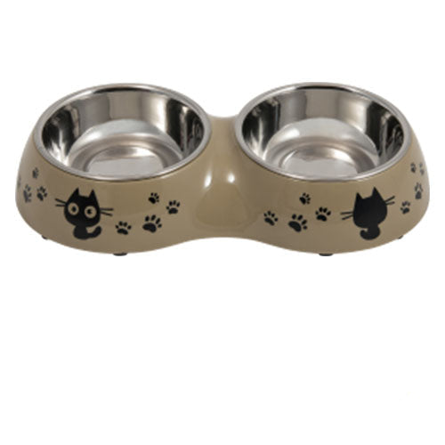 Jack and Vanilla Doppel-Futternapf Taupe – Edelstahl – 2 x 220 ml