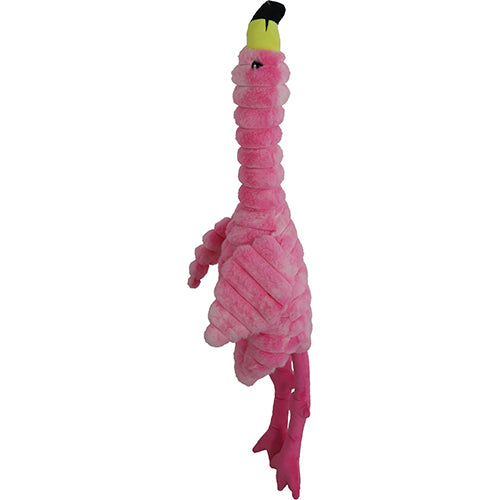 Das extra große Hundespielzeug „Ferry der Flamingo“ von The Boon – mit Quietsch-, Grunz- und Knistergeräuschen – erhältlich in 90 und 125 cm.