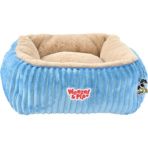 Woezel & Pip Hunde-/Katzenkorb aus Cord, quadratisches Sofa – Farben: Rosa, Blau, Grün und Gelb – Erhältlich in 3 Größen