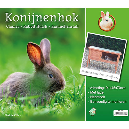 Boon Konijnenhok Plastic Lade - 91 x 45 x 70 cm - Bruin