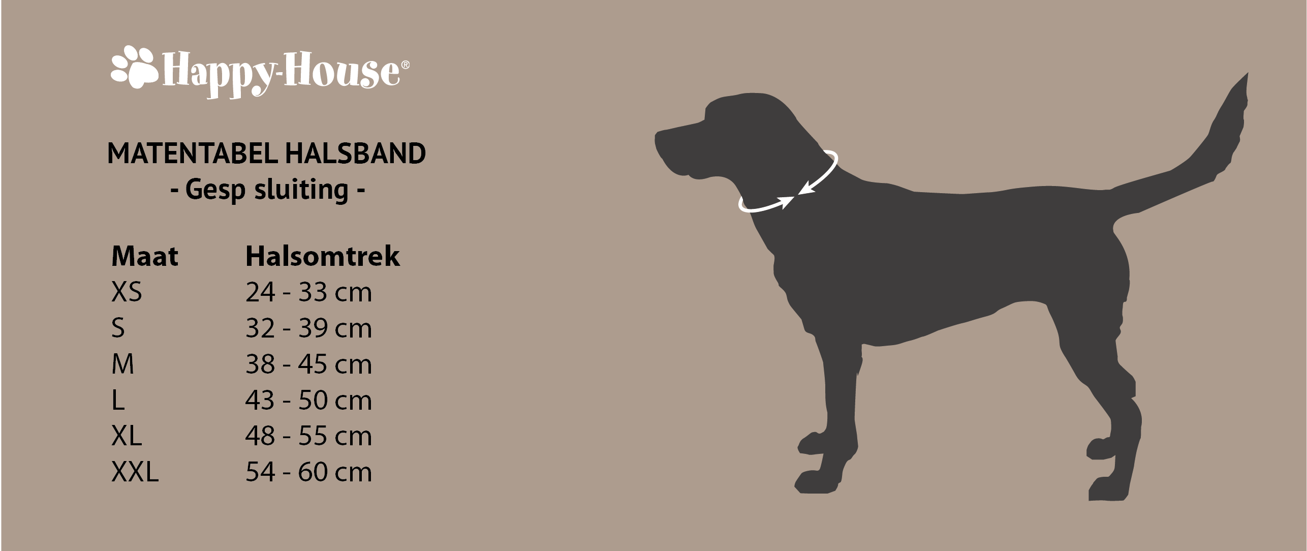 Happy House Fashion Halsband schwarz in verschiedenen Größen