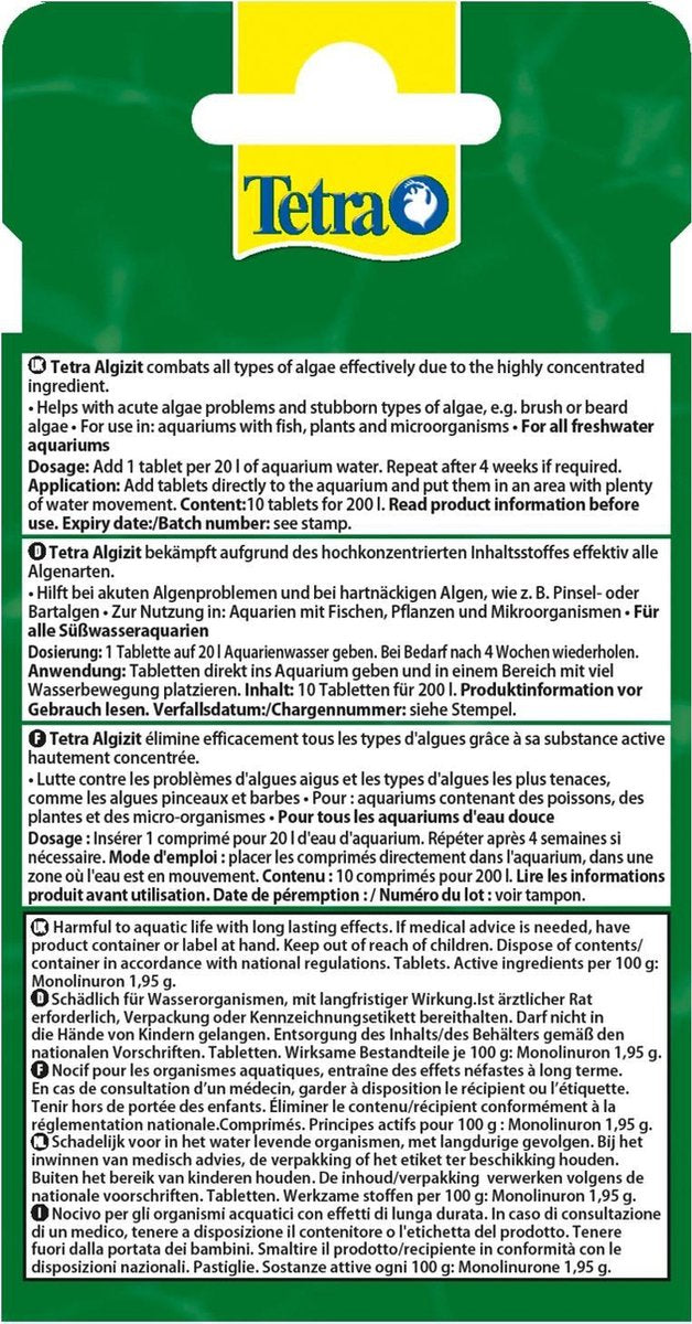 Tetra Aqua Algizit Algenbestrijding - 10 Tabletten