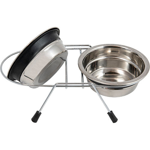 Jack and Vanilla standaard voer en drinkbak inox in 3 maten