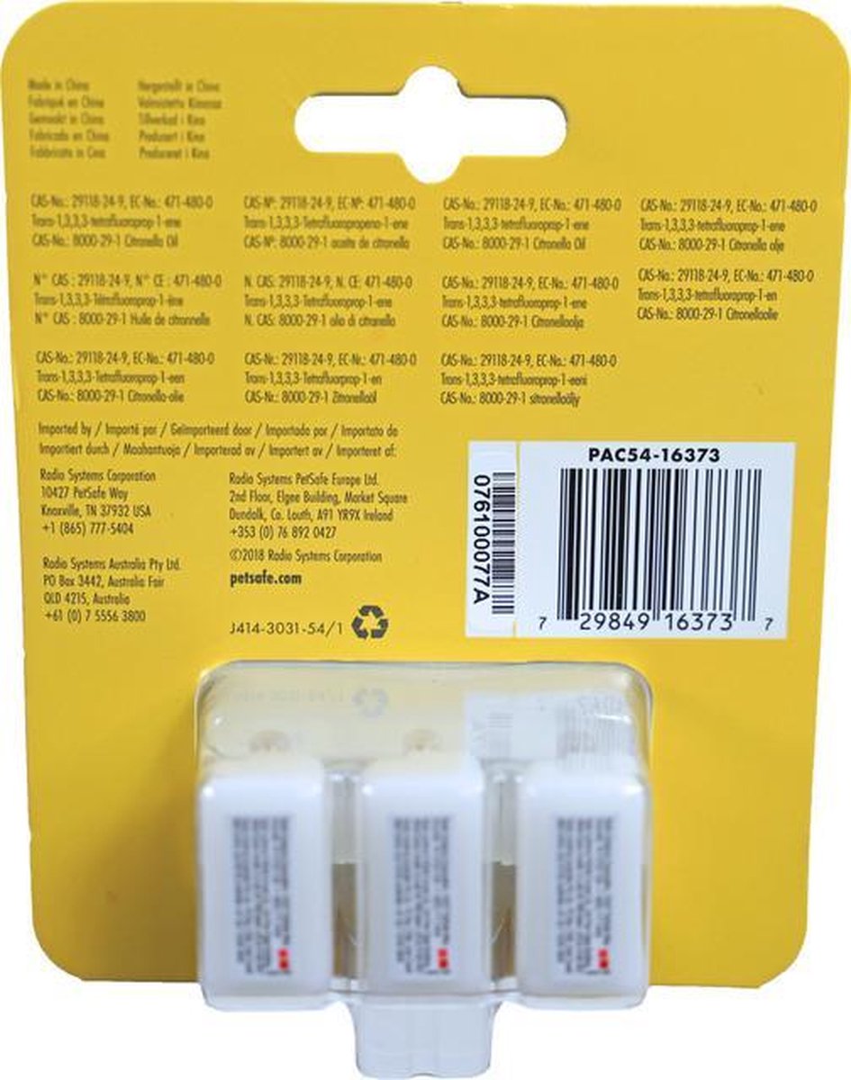 PetSafe Antibellhalsband-Nachfüllpackungen – 1 Packung mit 3 Kartuschen – Citronella