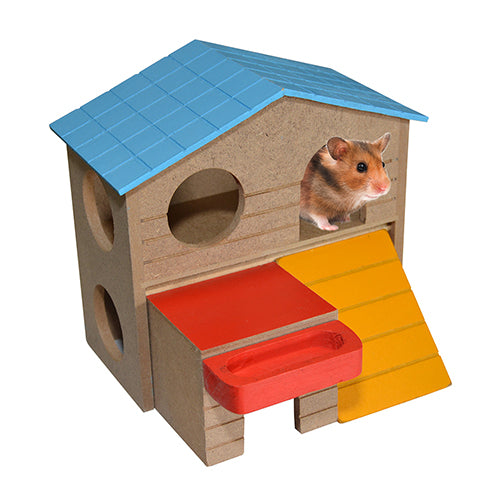 Duvoplus - Knaagdierspeelgoed - Hamster Villa - 13x16x15,5 cm