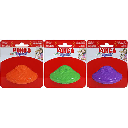 Kong hond Squeezz orbitz saucer assorti, small/medium 11 cm