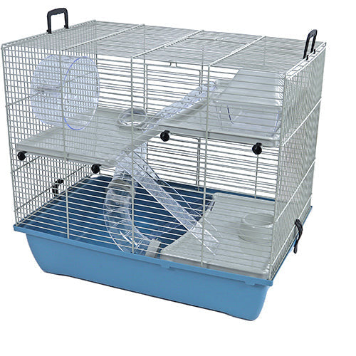 Interzoo Pinky 3 - Hamsterkooi met 3 verdiepingen - 50x33x45,5 cm - 4 Kleuren