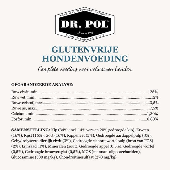 Dr Pol hondenvoer graanvrij - verse kip - 2 - 10 kg