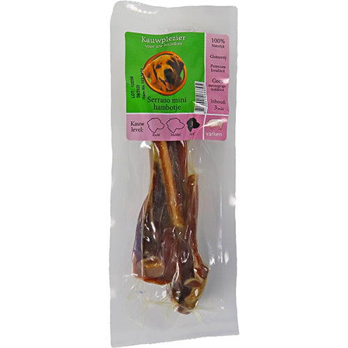 Boon Natural Snack Pork – Serrano-Schinkenknochen – Erhältlich in Mini – Halber oder ganzer Knochen