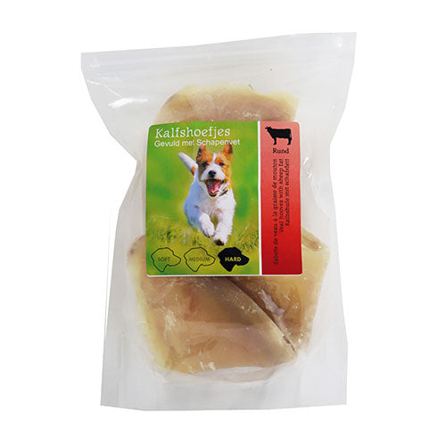 Natuurlijke Snack Kalfshoefjes 3 Stuks - Verkrijgbaar in Natuur, Gevuld met schapenvet of Gevuld met druivensuiker