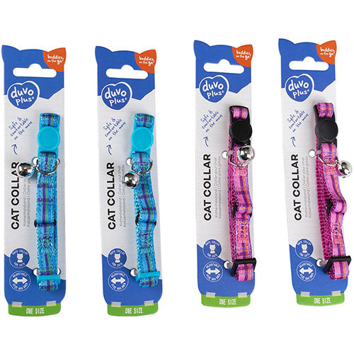 Kattenhalsband Tartan Nylon 20-30cm / 10mm Gemengde Kleuren - 1st