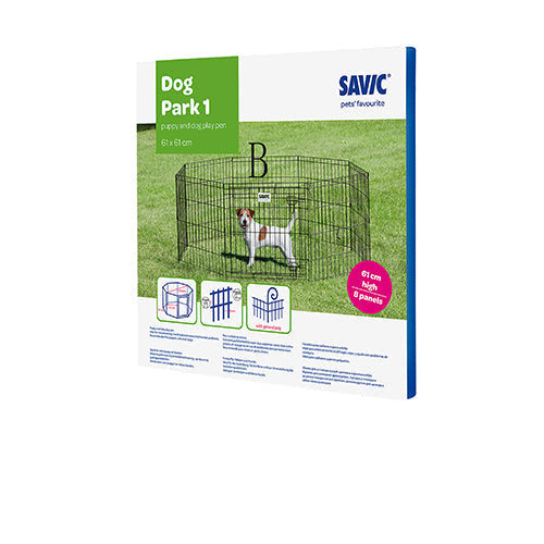 Savic hondenren dog park zwart - 3 maten