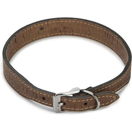 Beeztees Cork Leren Hondenhalsband - Bruin - 45 cm x 20 mm - Nekomtrek: 36-40 cm