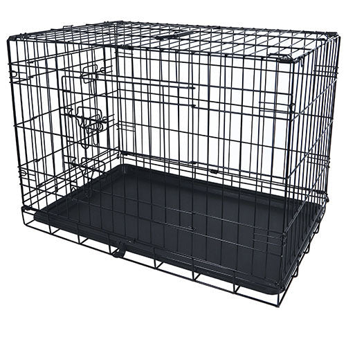 Hondenbench - draadkooi - 2 deurs - zwart