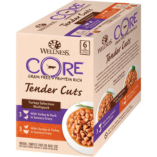 Wellness Core - kattenvoeding - natvoer zakje - Multipack - 6 x 85 gram