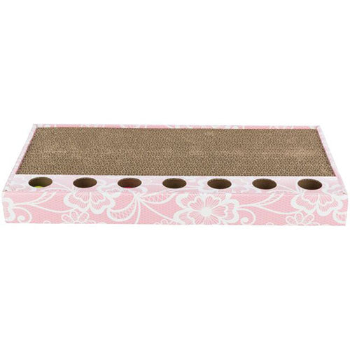 Trixie Kratzbaum Karton mit Bällen Rosa