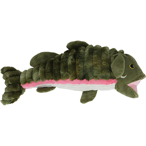 Das extra große Hundespielzeug „Vito der Fisch“ von The Boon – mit Quietsch-, Grunz- und Knistergeräuschen – erhältlich in 65 und 90 cm.