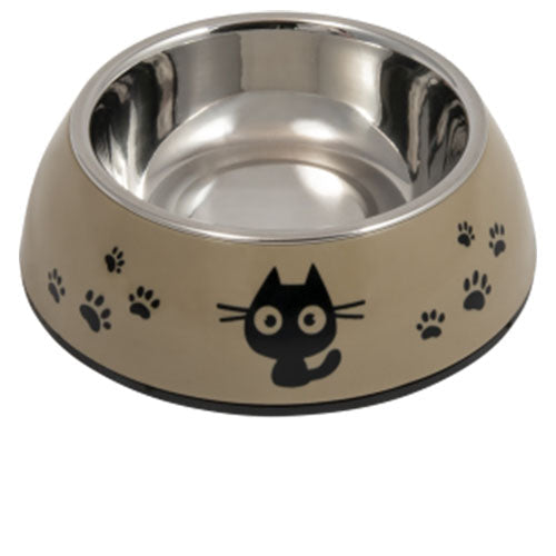 Jack and Vanilla Katzentrink- oder Futternapf, Edelstahl, Taupe, 14,2 cm, 220 ml