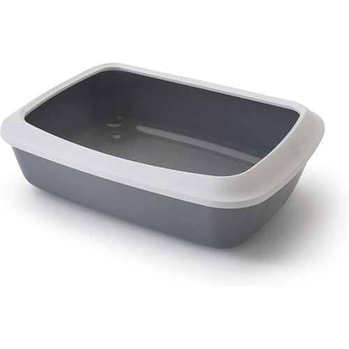 Savic Iriz Open Kattenbak met Rand - Grijs/Wit - 2 maten