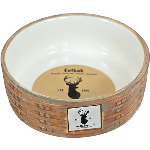 Boony Est1941 Sandfarbene Essschale aus Steingeflecht