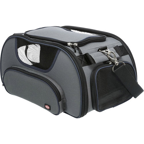 Trixie Wings Flugzeugtasche - Hundetransporter - 46x28x23 cm Grau Blau