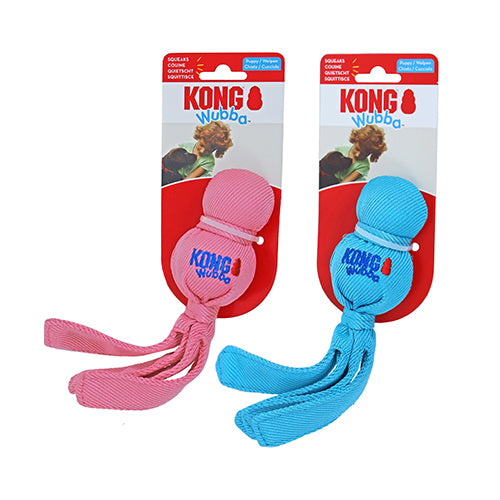 Kong Wubba Puppy – Verschiedene Farben (Rosa oder Blau) – 22 cm