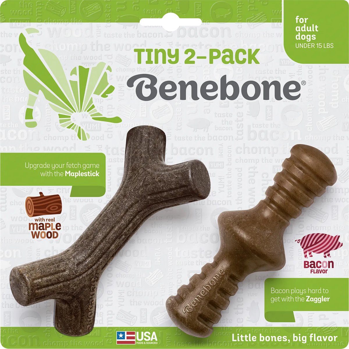 Benebone - Kauwartikelen - Maplestick-zaggler Tiny - Bacon - S