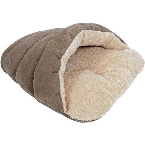 De Boon Pluche Slaapzak voor honden katten en knaagdieren - Bruin/Beige - 45 cm