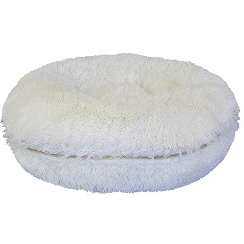 Jack and Vanilla Puff Long Plush gebroken wit superdikke donut kussen