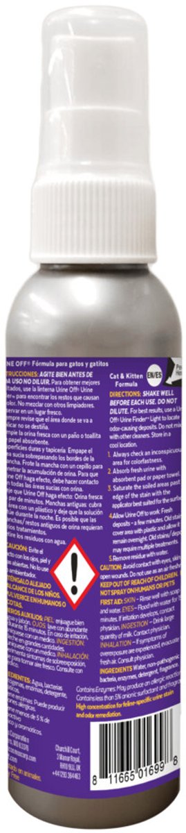 Urine Off Kat - Kitten Urine Vlek en Geurverwijderaar - Spray - 118 ml