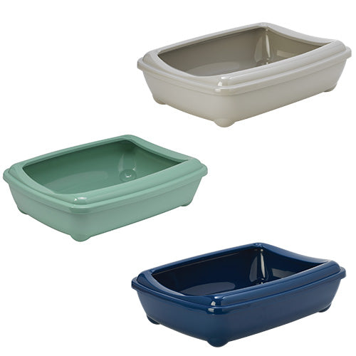 Moderna Katzentoilette mit Rand – Maße: 57 x 43 x 15 cm – Erhältlich in 3 Farben