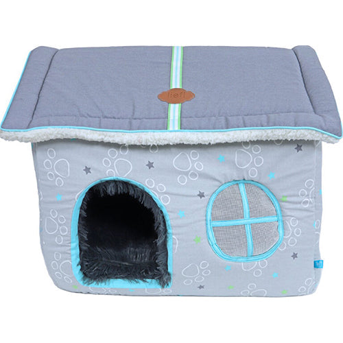 Lief! villa huis voor hond of kat blauw of roze