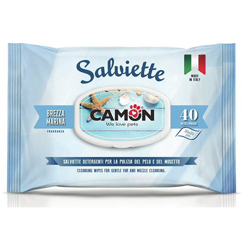Camon reinigingsdoekjes voor dieren 30 x 20 cm zeebries geur 40 stuks voor oa onderweg