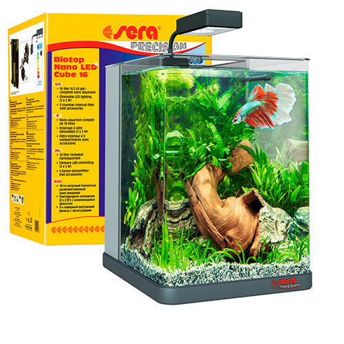 Sera Nano Led cube Aquarium - 30x40x30 cm - 16L - Grijs