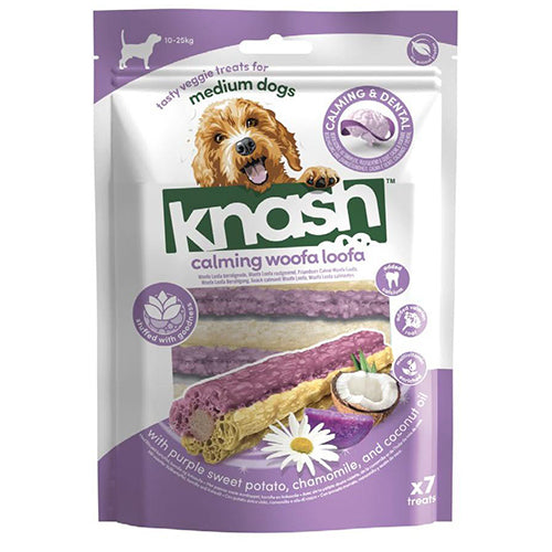 Knash Woofa Luffa beruhigend - lila Süßkartoffel - Kamille - 7er-Packung S oder M