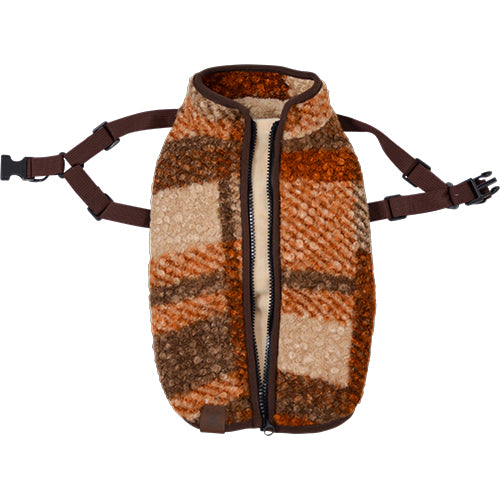 Jack and Vanilla Dogwalk Jacket Tartan – Hundemantel mit verstellbarem Geschirr – Grün oder Braun – Erhältlich in 7 Größen