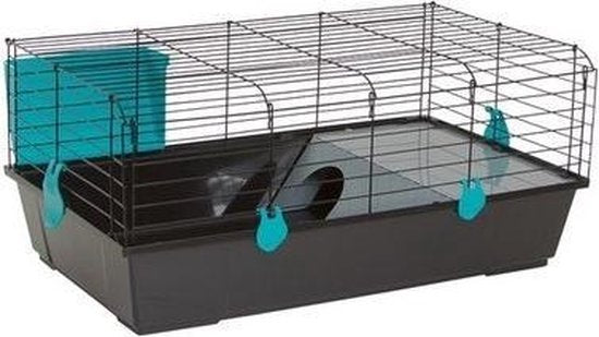 Kooi voor cavia - konijn 80 x 46 x 35 cm zwart