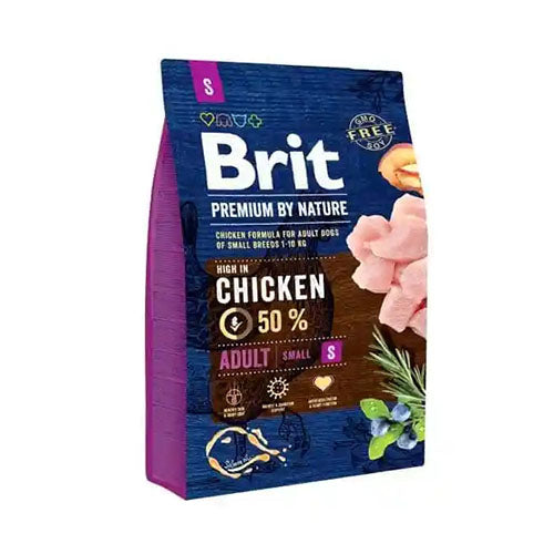 Brit Premium By Nature Adult S - Volledig Hondenvoer voor Volwassen Honden van Kleine Rassen van 1-10 kg - Verkrijgbaar in 3 of 8 kg