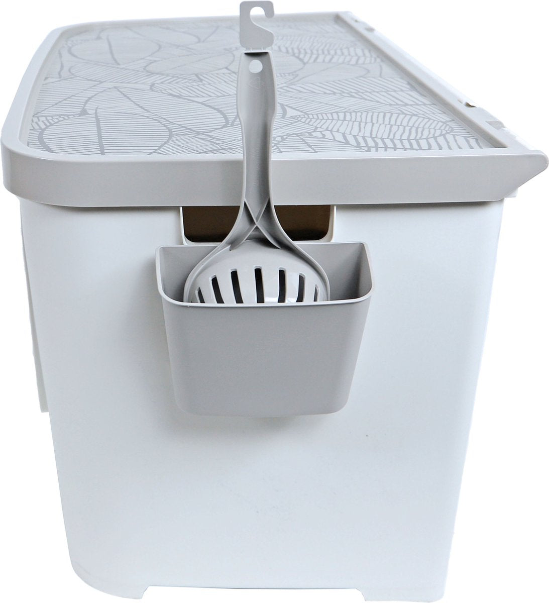 Moderna Kattenbak Casetta - Grijs Wit - Kattentoilet